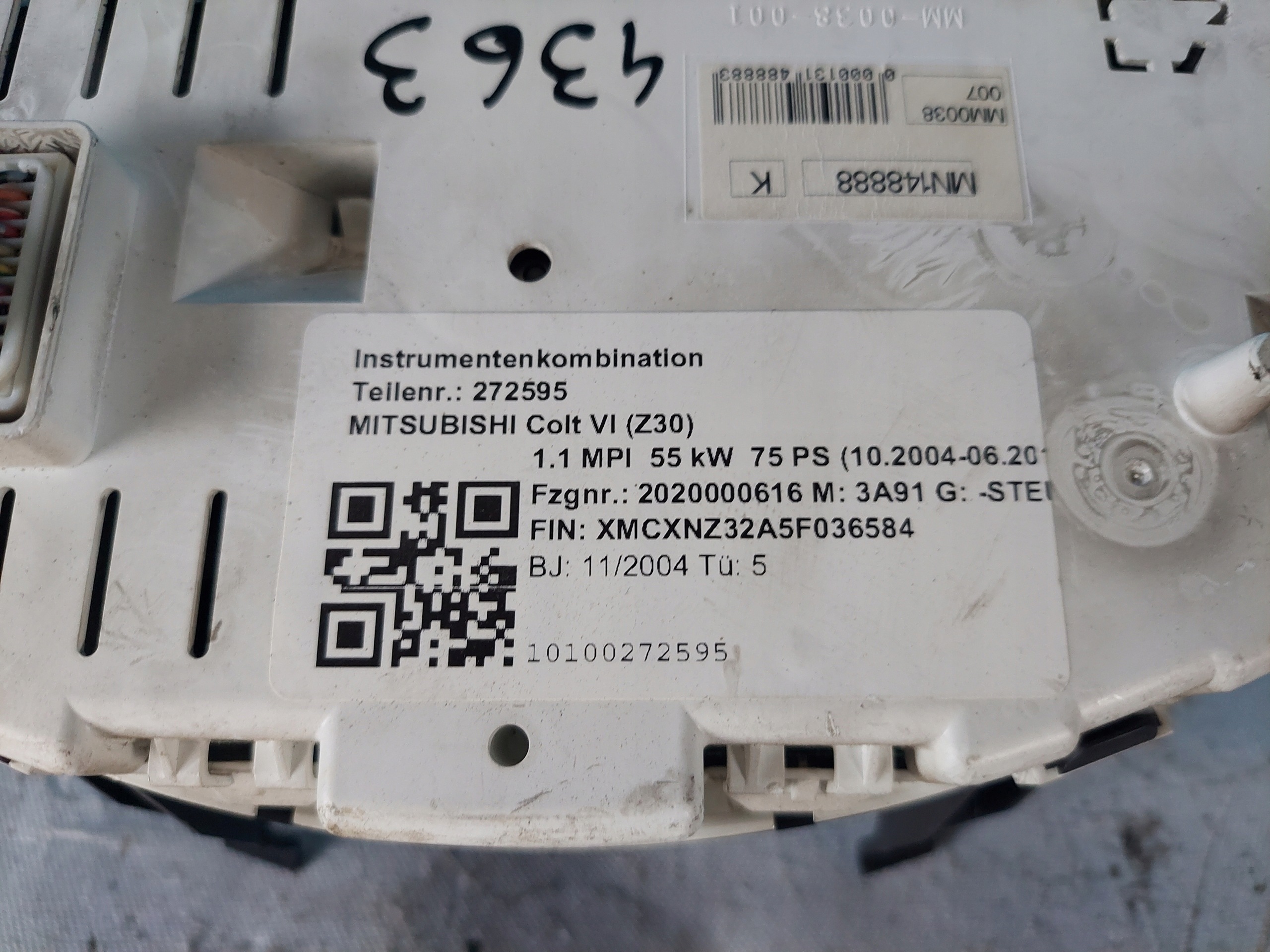 dials clock COLT VI 1.1 B Z30 MN148888K