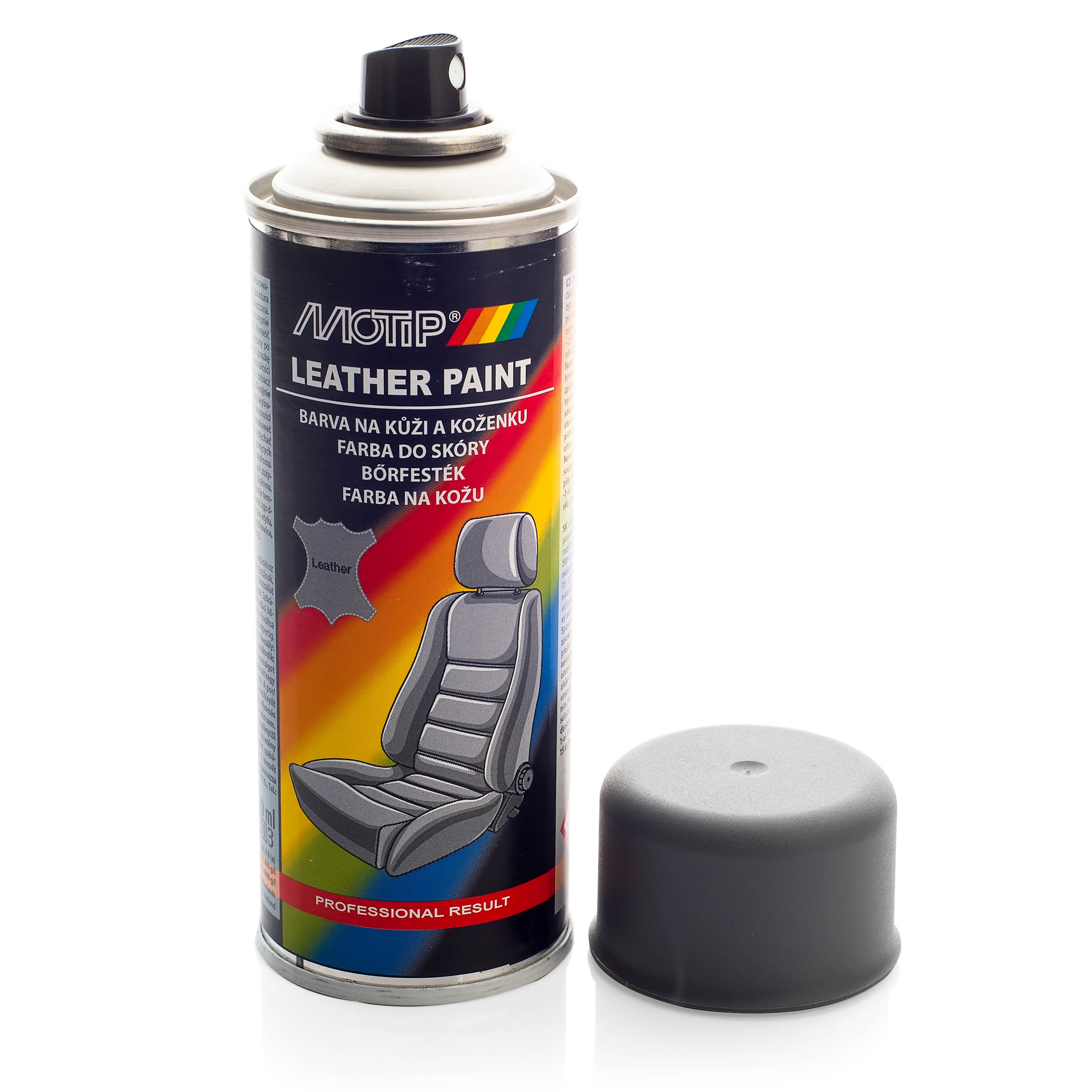 Lakier Farba Spray do Renowacji Skóry Szary Vinylspray 200ml MOTIP Producent Motip