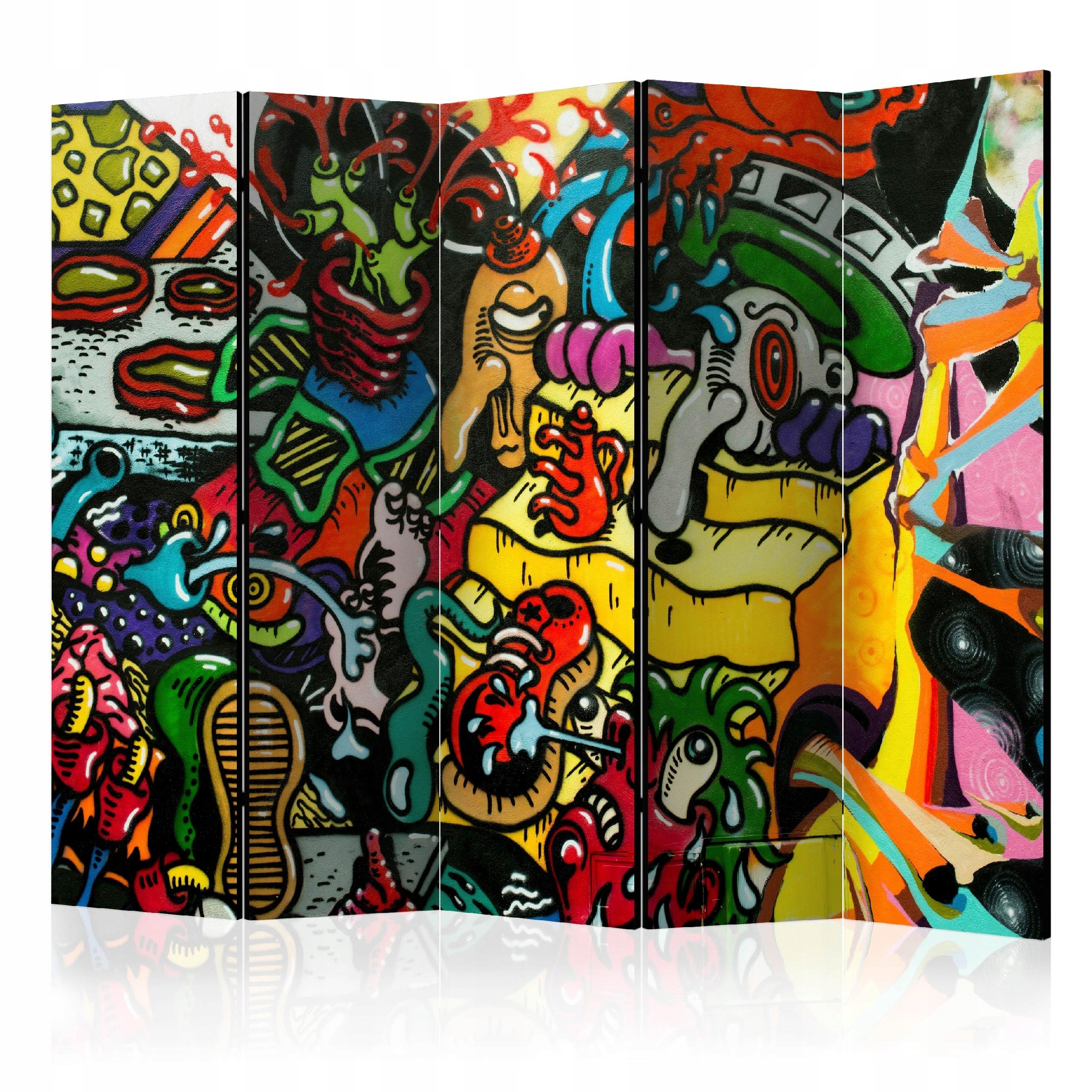 Paraván Pokojový Oboustranný Grafitti Mládežnická Stěna Závěs 172x225