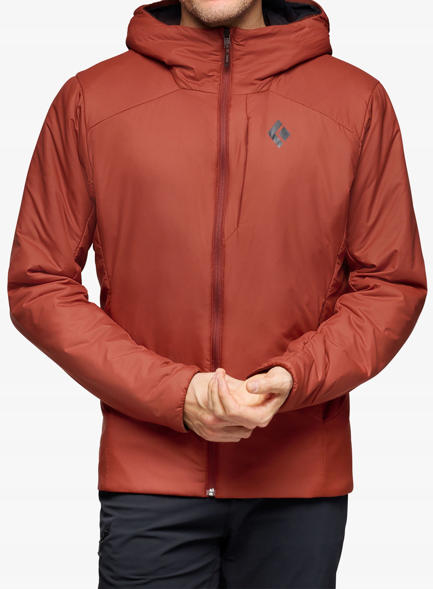 Zateplená bunda Black Diamond First Light Stretch Hoody iron red XL