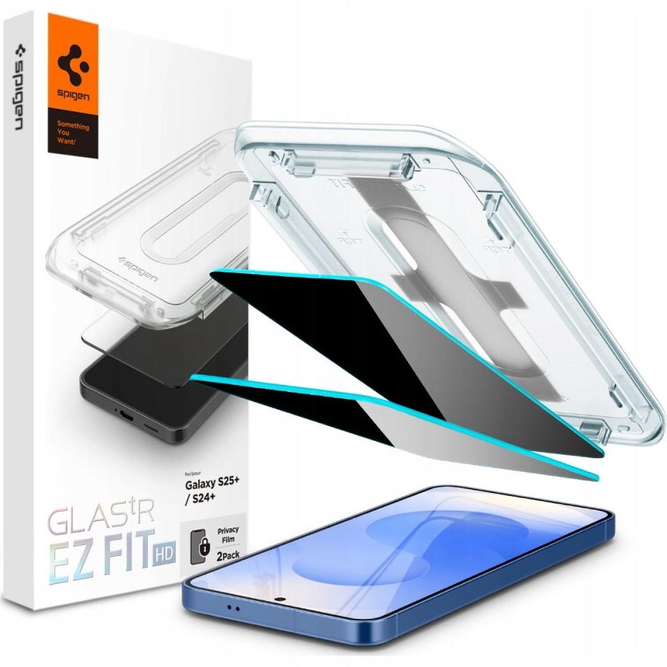 Szkło prywatyzujące do Galaxy S25 Plus S24 Plus, Spigen Ez Fit Privacy 2P