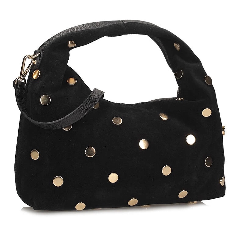 Semišová každodenní kabelka přes rameno Toscanio G93 Černá