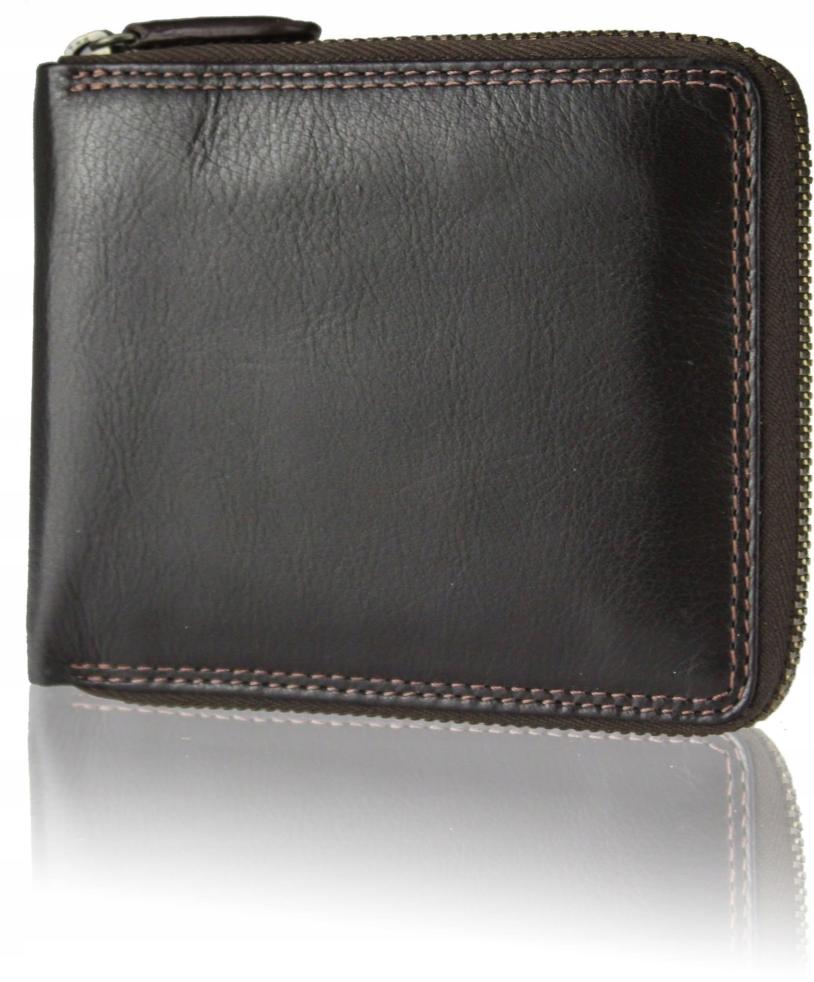 Pánská kožená peněženka na zip Visconti HT-14 Hnědá