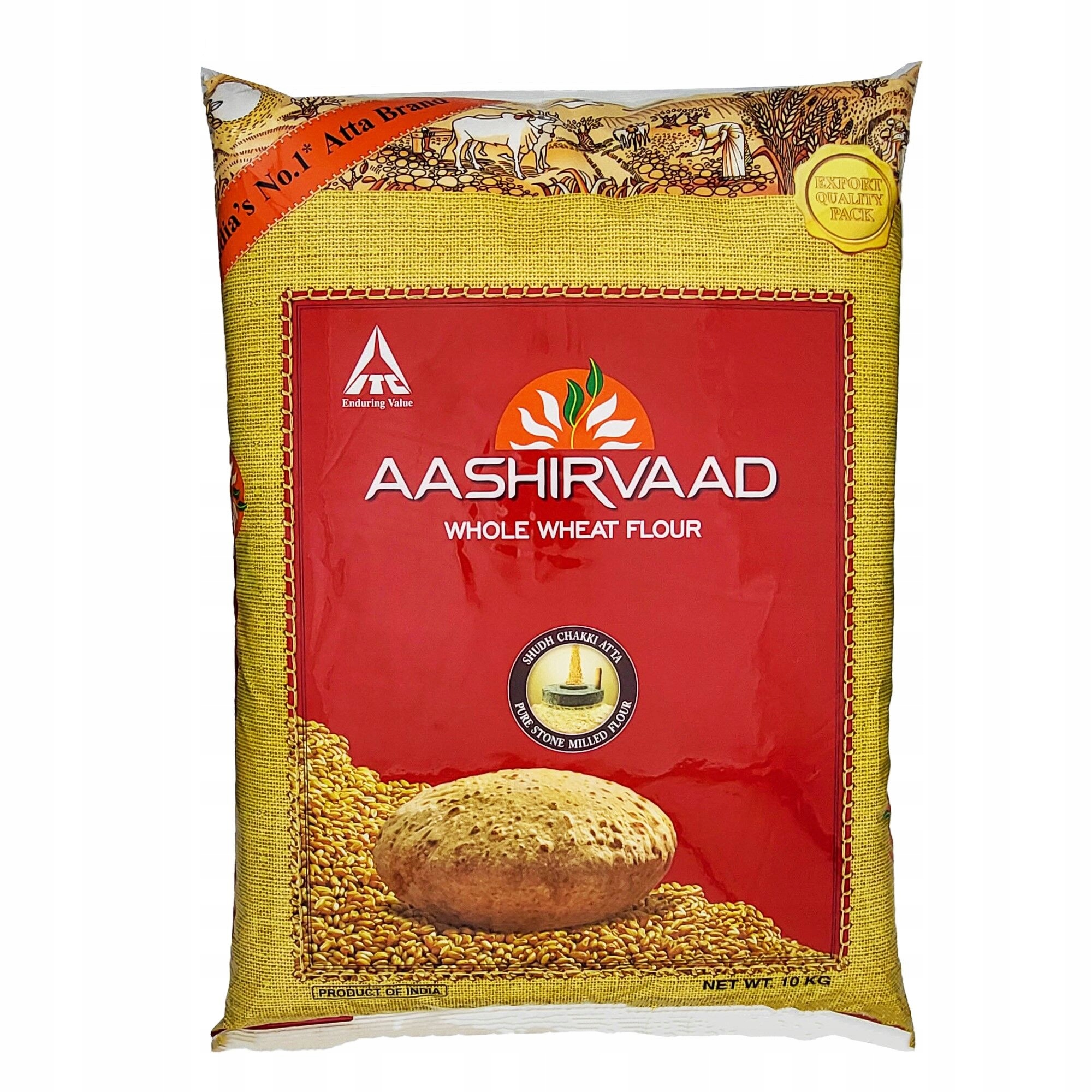 Celozrnná pšeničná mouka Aashirvaad Whole Wheat Flour 10 kg indická