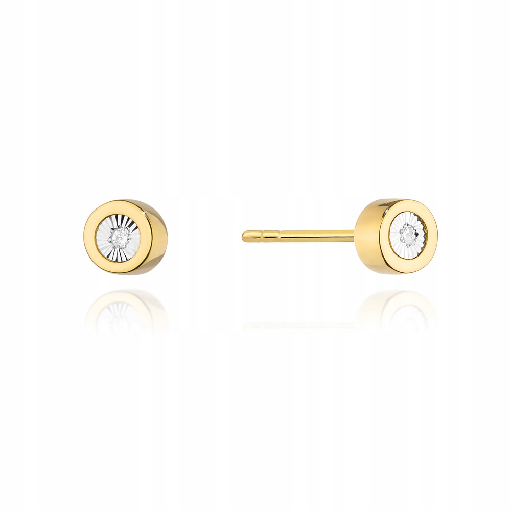 Klasické Náušnice s diamanty ryzost 585 (14k) Dárek