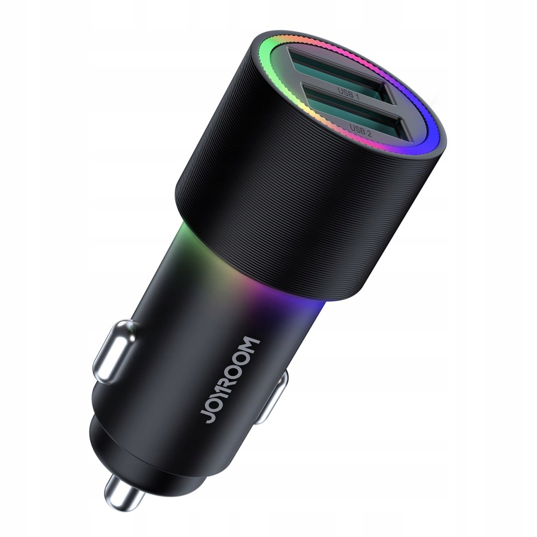 Samochodowa ładowarka 2x Usb z podświetleniem 24W czarny