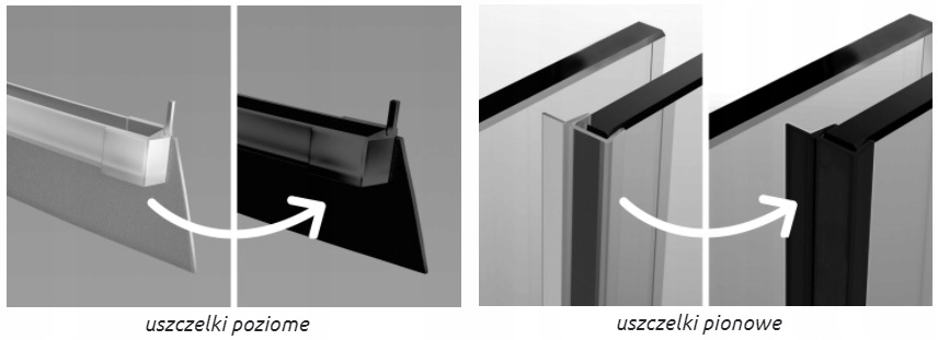 DRZWI WNĘKOWE FURO DWJ Black 140x200 RADAWAY Wykończenie szkła przezroczyste