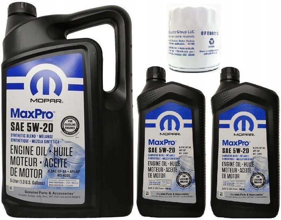 MOPAR 5W20 7L+FILTR 04105409AC DODGE FORD CHRYSLER