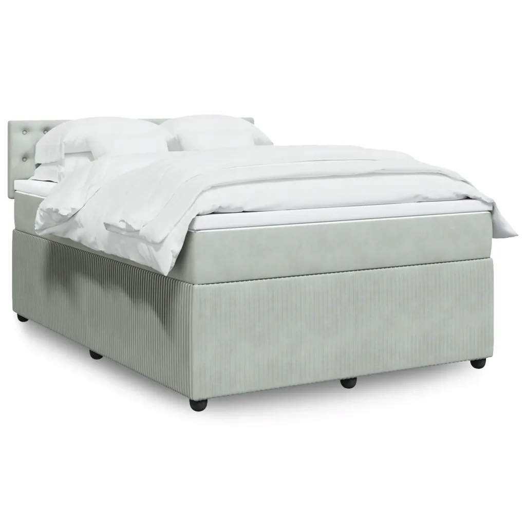 Box spring postel s matrací světle šedá 140x190 cm samet Šedá 3287746