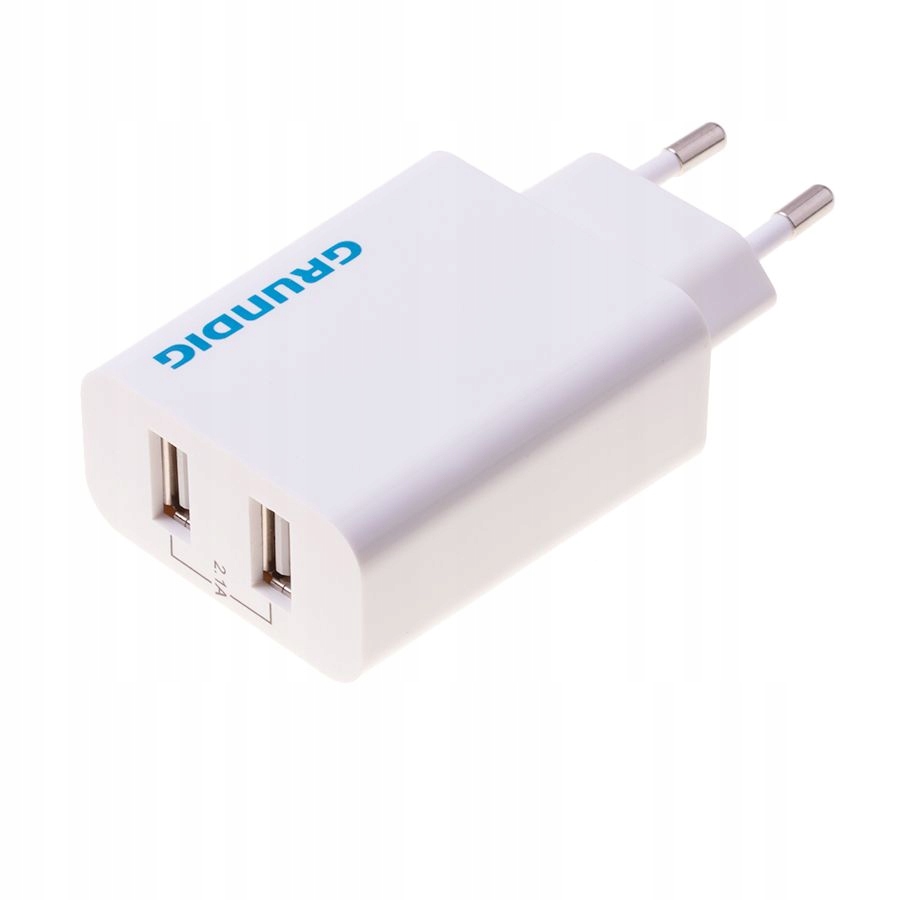 GRUNDIG ŁADOWARKA SIECIOWA 2xUSB 2,1A ZASILACZ KOSTKA