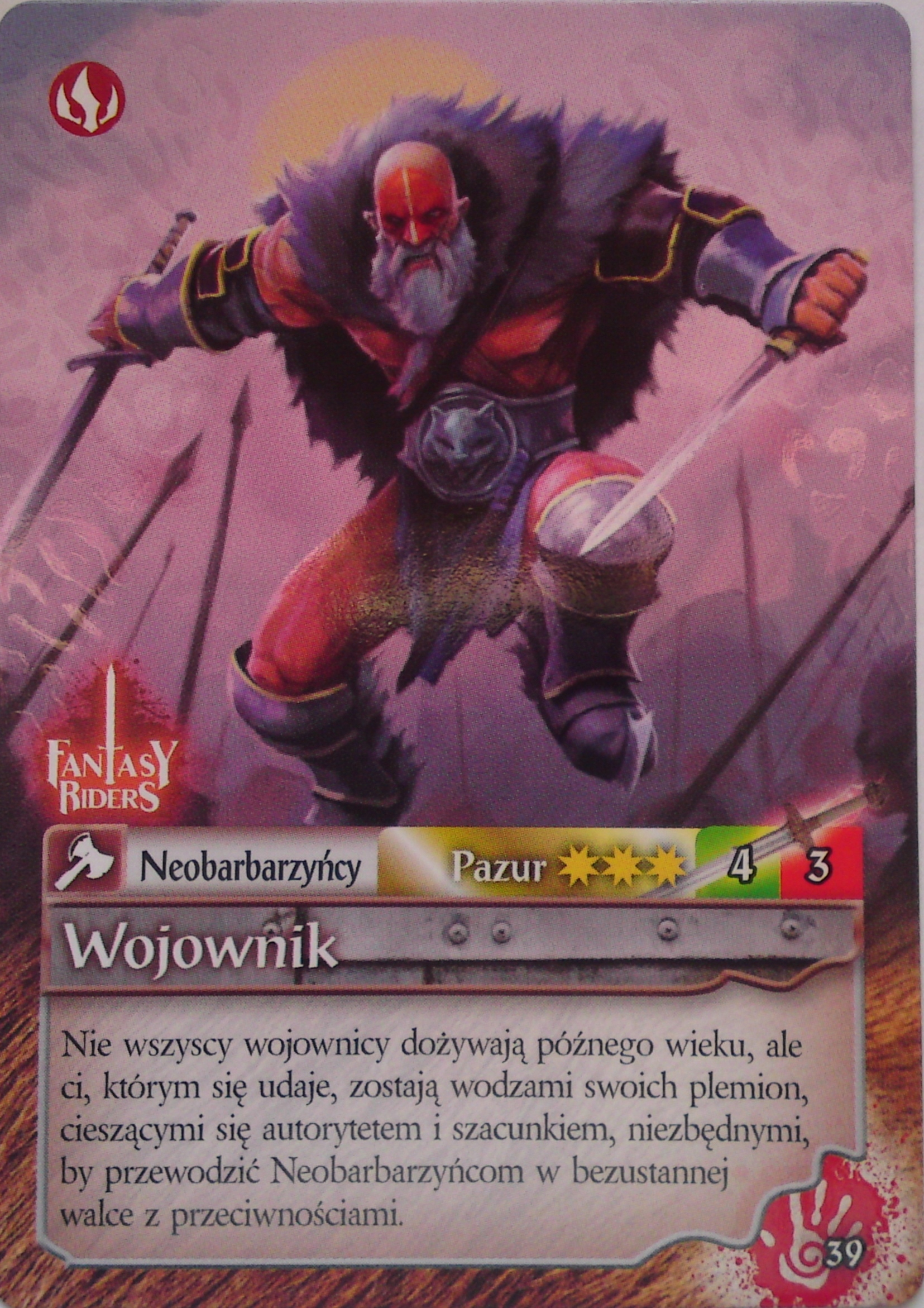 Panini Fantasy Riders Neobarbarzyńcy Wojownik Pazur 39