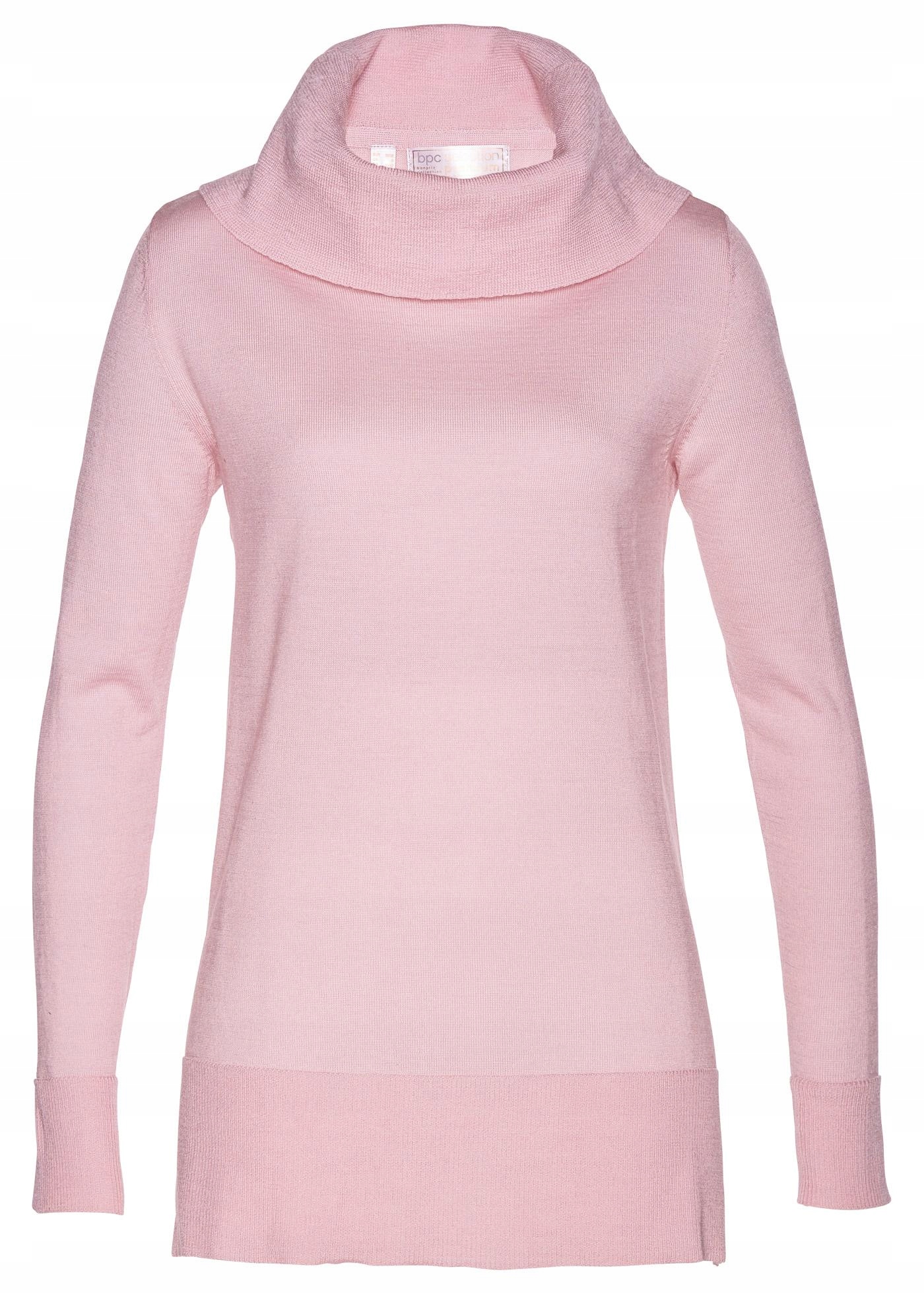 Z KOŁNIERZEM JASNY RÓŻ 40/42 1G5C14 BPC SELECTION PREMIUM SWETER Marka Bonprix