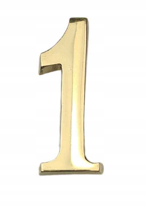 

Cyfra Numer Na Drzwi 45mm Mosiężna 1 Samoprzylepna