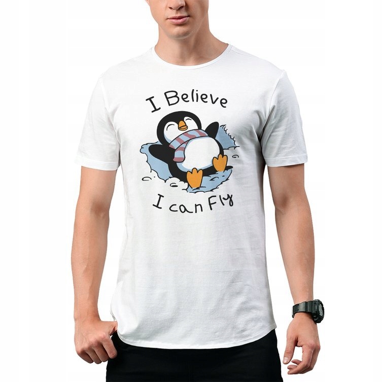

Koszulka T-Shirt I Believe I Can Fly Pinguin L