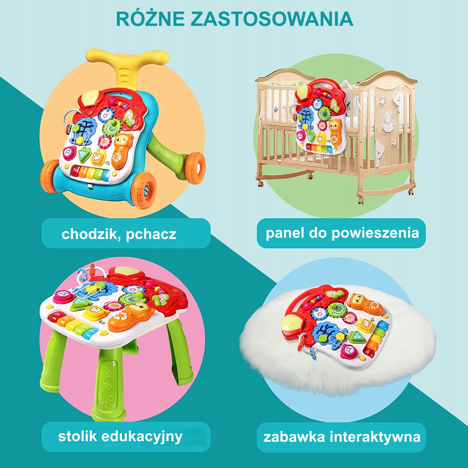 Interaktywny Chodzik Pchacz Panel Stolik Telefon Bohater brak