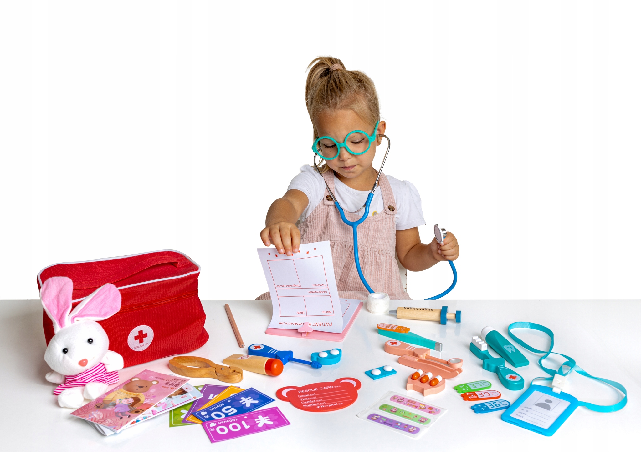 DOKTOR DENTYSTA apteczka Drewniany zestaw lekarza Marka Doris