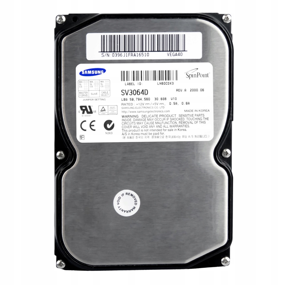 Samsung SpinPoint V15300 30,6GB 5,4K Ata 3,5'' SV3064D