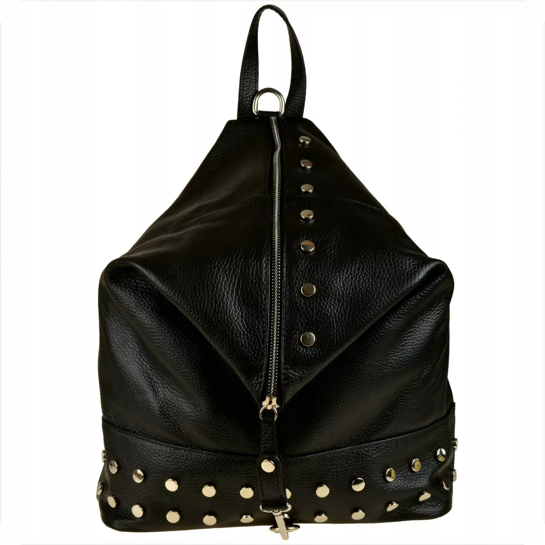 Real Leather plecak Skóra naturalna czarny z Włoch [SKU]