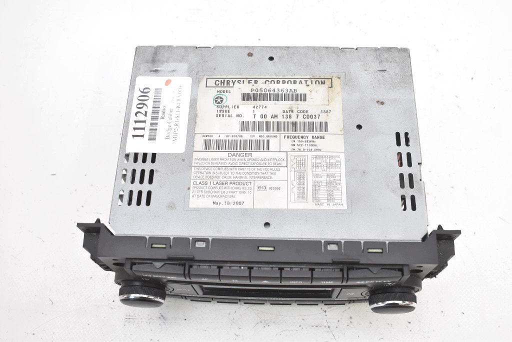 RADIO radio CD RDS P05064363AB DODGE CALIBER 1 i 06-12