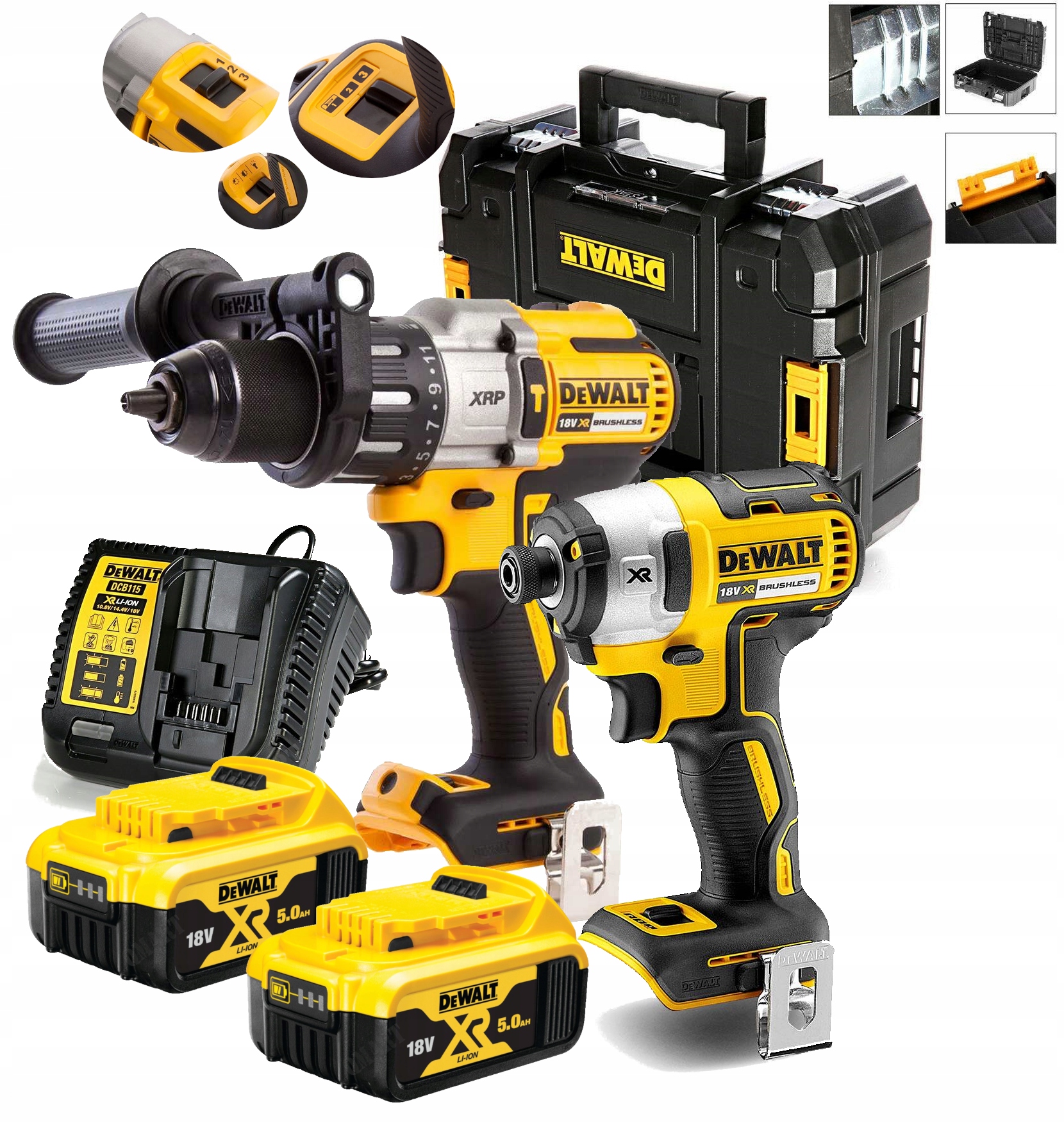 DeWalt DCK276P2T 18V Xr Zestaw Combo DCD996 DCF887 2x5Ah 205nm 95nm