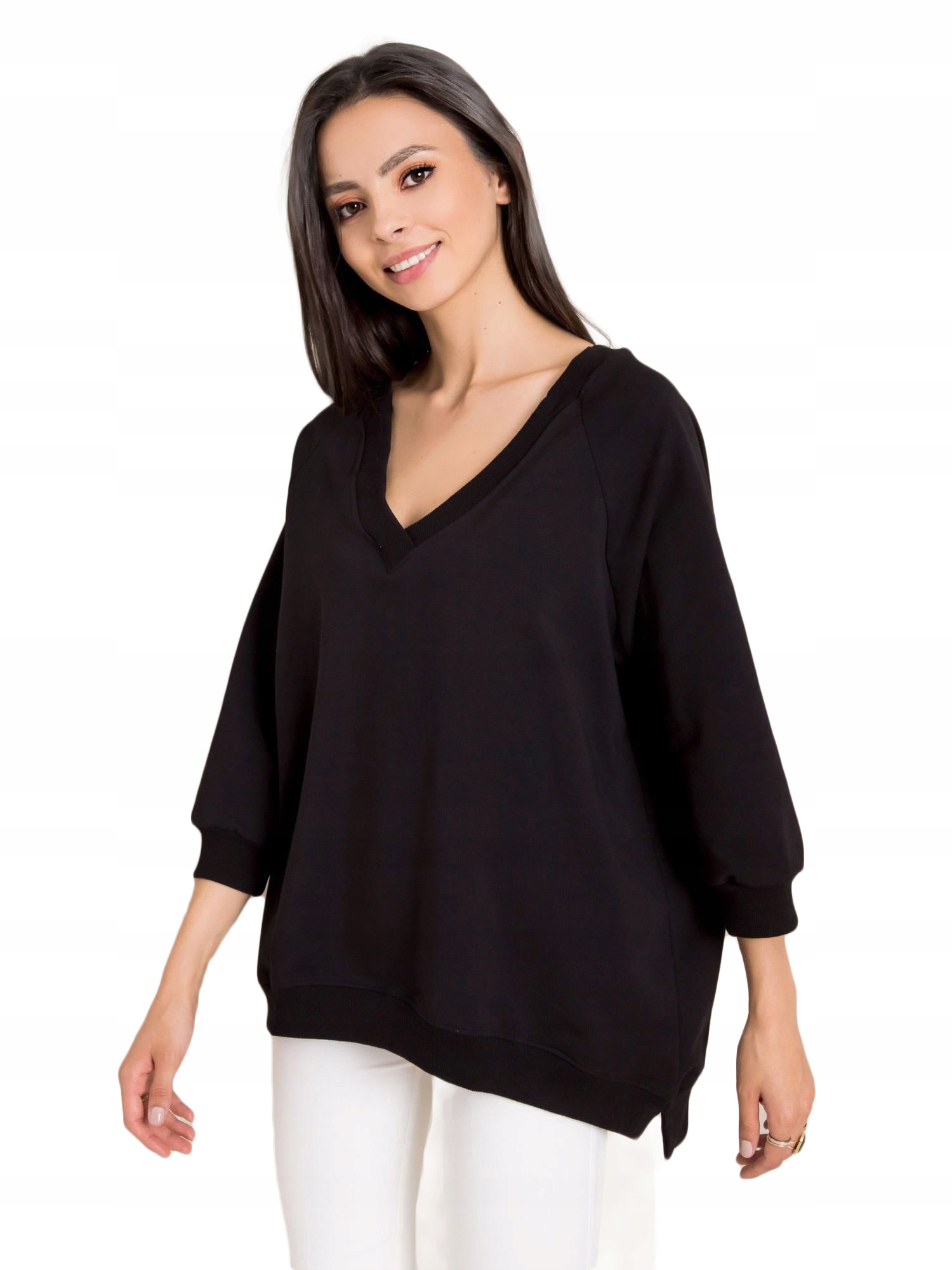 

Luźna Bluza damska Dekolt w serek S/m
