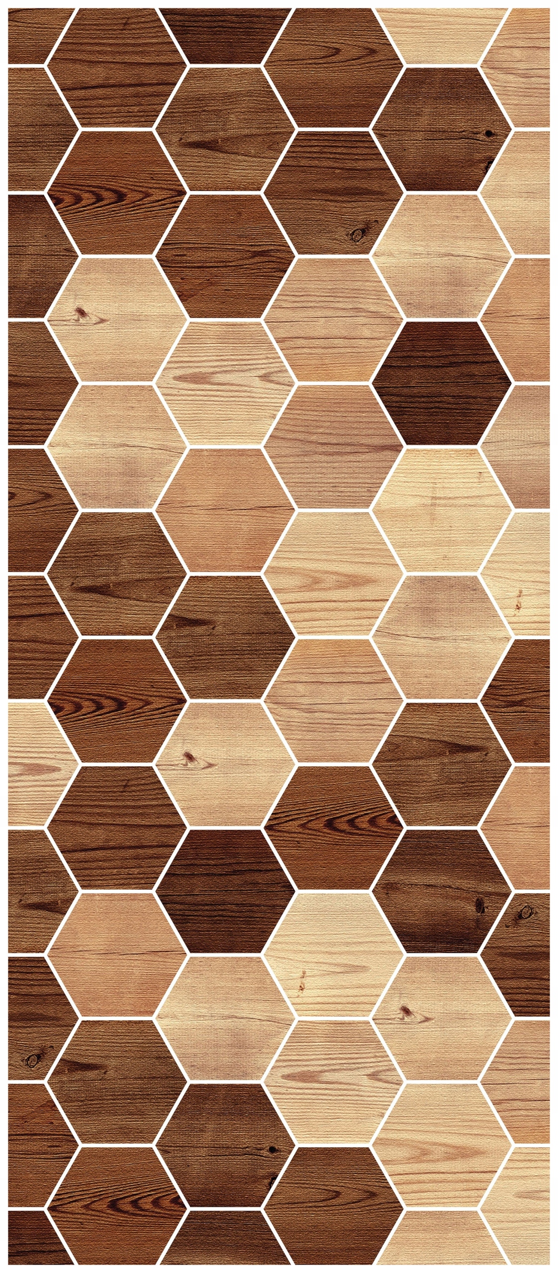 Samolepka Fototapeta Dřevěné šestiúhelníky Skandinávský minimalismus 91x211