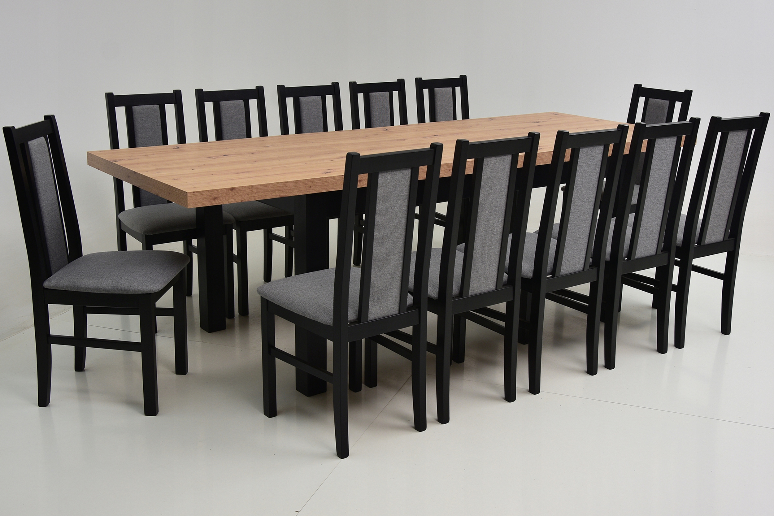 12 DREWNIANYCH krzeseł i DUŻY STÓŁ do 3m ARTISAN Marka Grande Meble