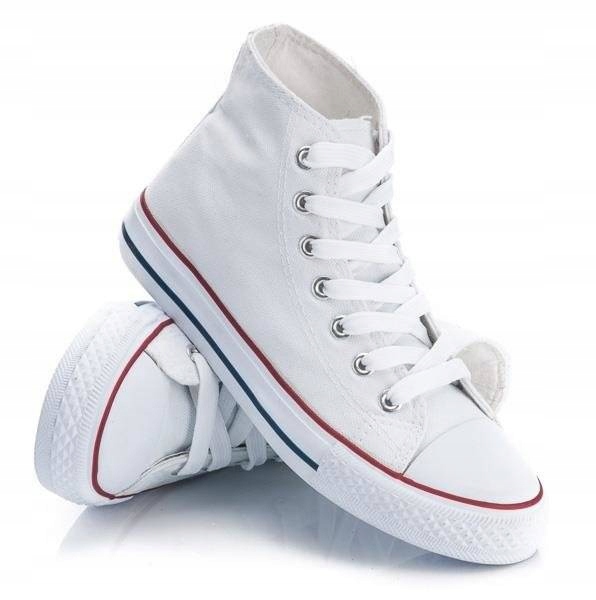 BIAŁE WYSOKIE TRAMPKI TENISÓWKI MĘSKIE 44