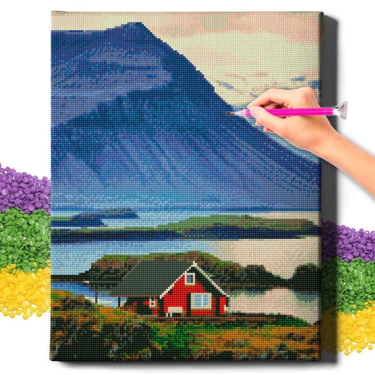 Diamond Painting 5D s Ramou Výšivka Diamantová Velká Mozaika Hory 40x50 cm