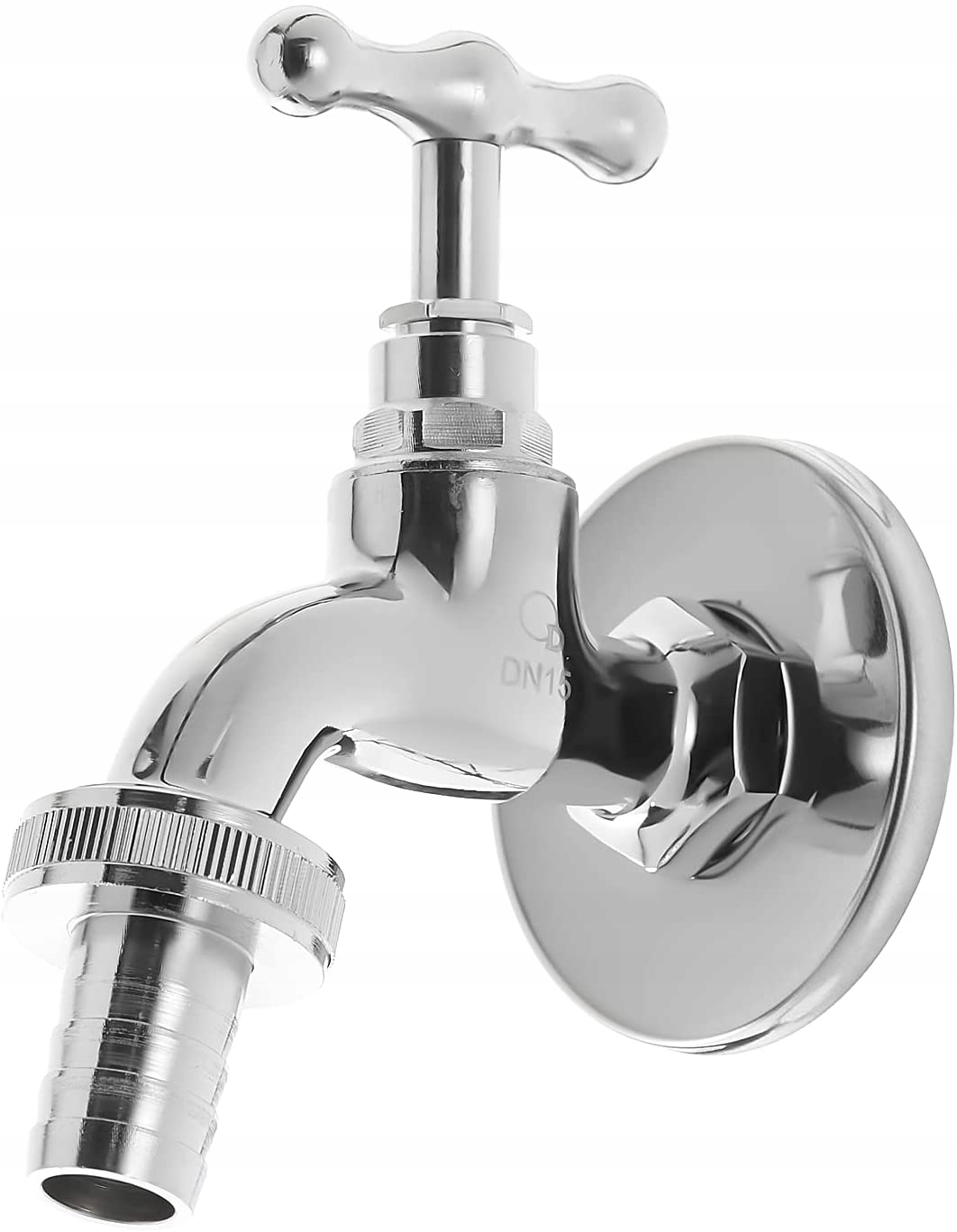 KRAN OGRODOWY 3/4" ZAWÓR CZERPALNY KRANIK CHROMOWANY I PRZYŁĄCZE NA WĄŻ