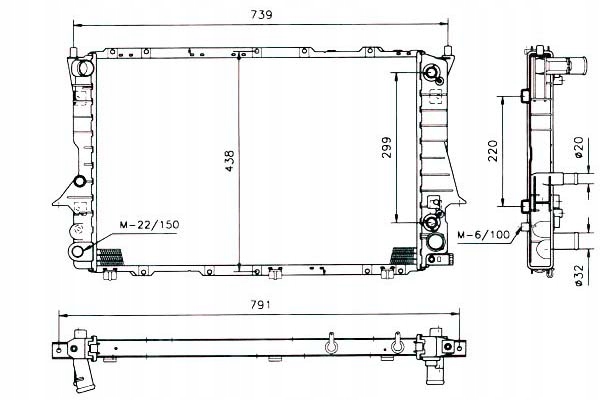NRF CHŁODNICA WODY AUDI 100 2.8 E (4A. C4)
