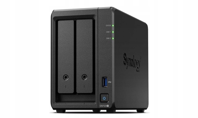Synology Serwer Nas DS723+ 2x0HDD 2GB DDR4 Amd R1600 3,1Ghz 2x1GbE RJ45 3Y