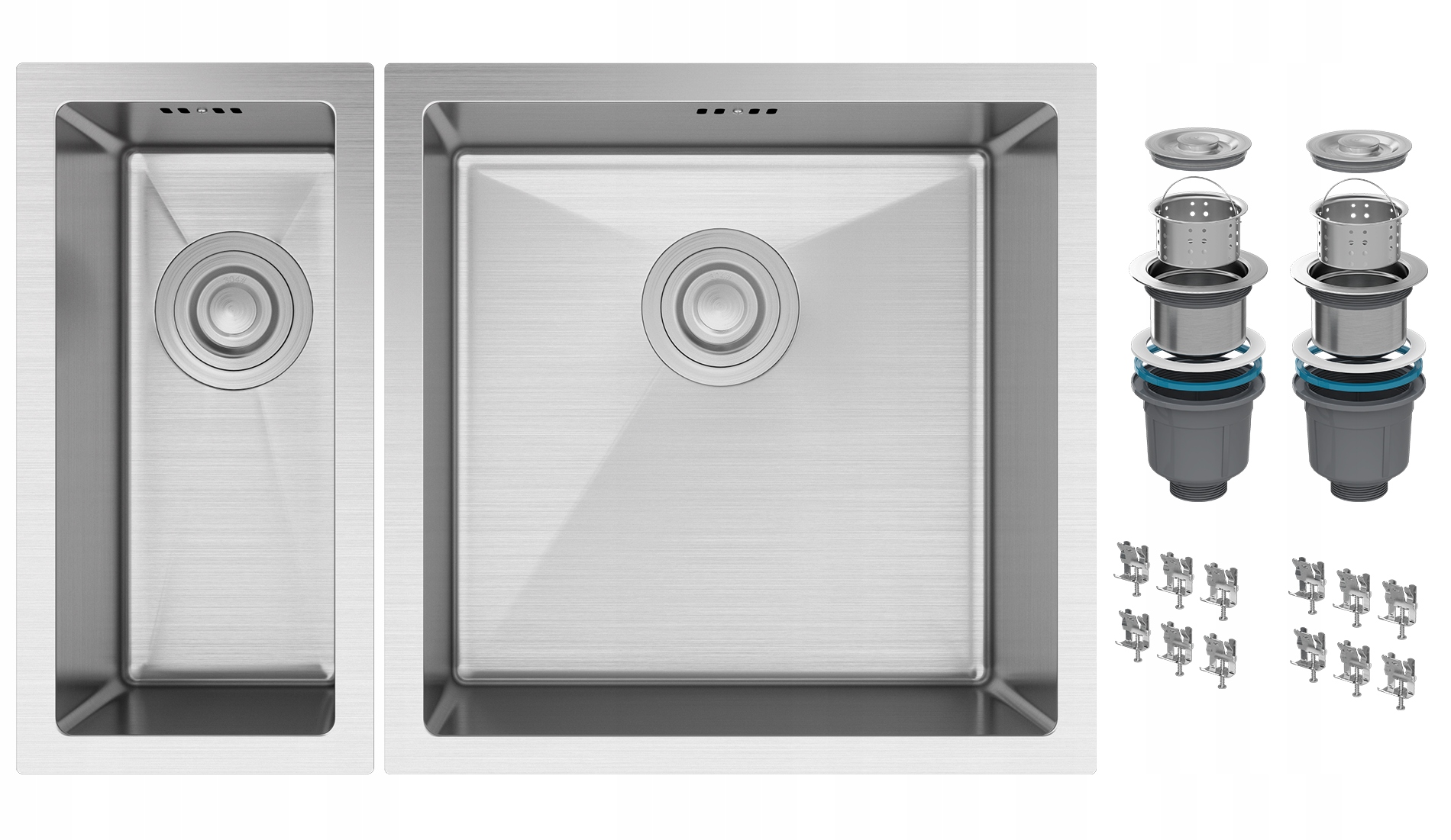 Oceľový Drez S Jednou A Pol Komorou 2 Ks BARI2244