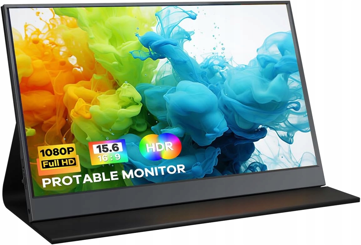 Lafvin Monitor Przenośny 15,6” Fhd Ips Usb-c Hdmi 1080P, wbudowane głośniki