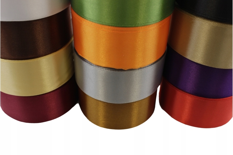 TASIEMKA SATYNOWA 4 cm WSTĄŻKA ATŁASOWA ecru krem Marka inna