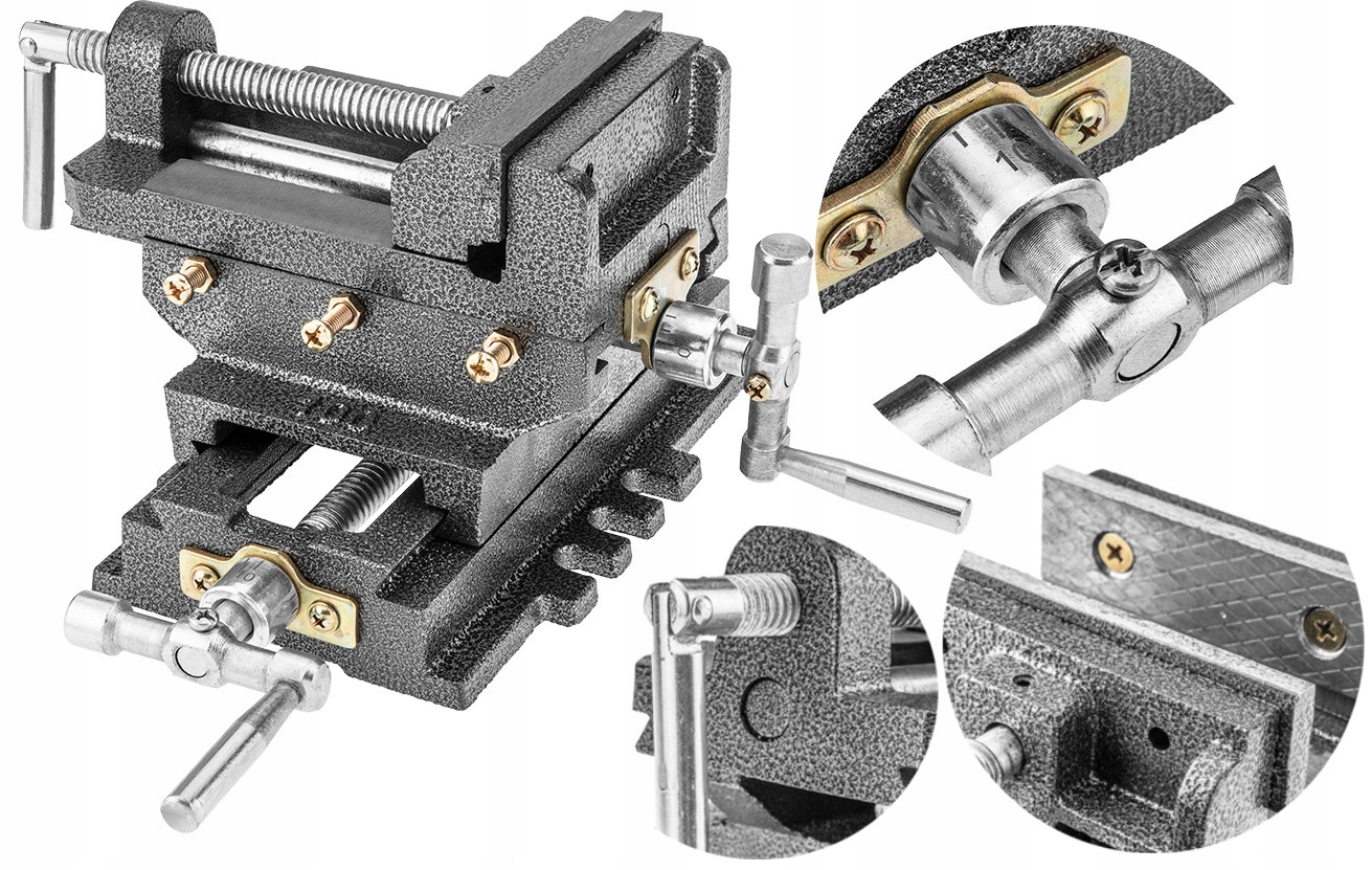 Neo Dvouosý Křížový Strojní Svěrák 100 MM