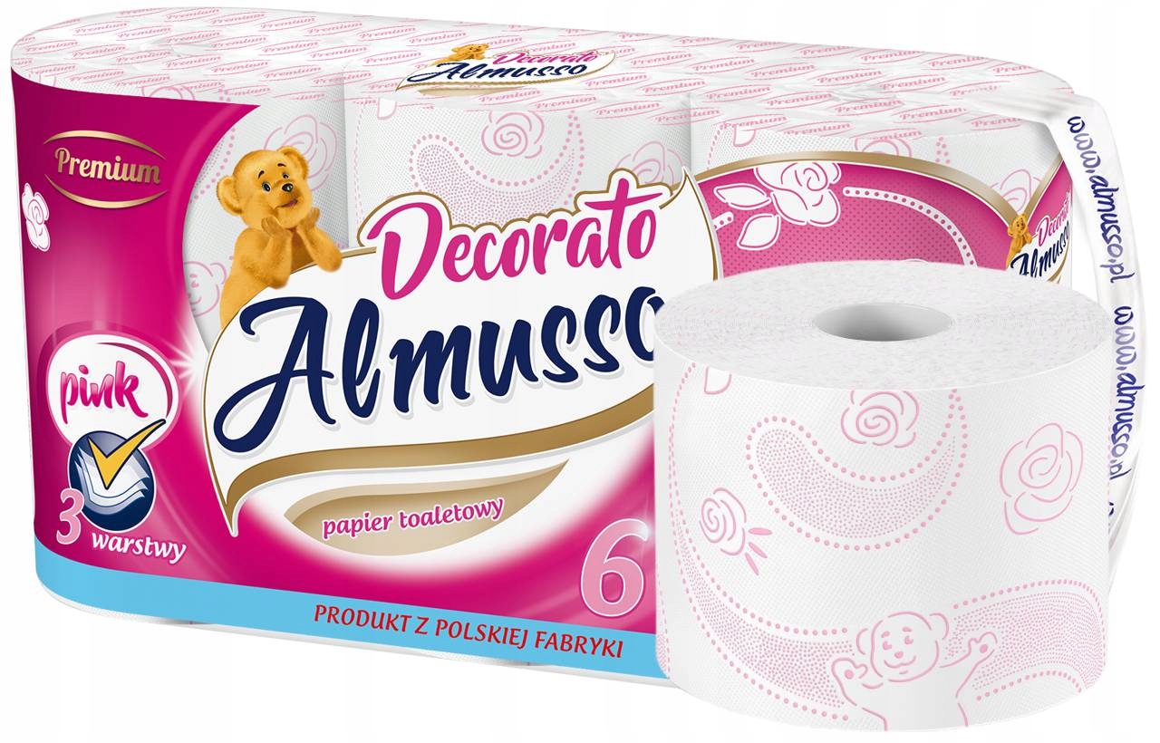 

Papier toaletowy Almusso Decorato 6 rolek Różowy