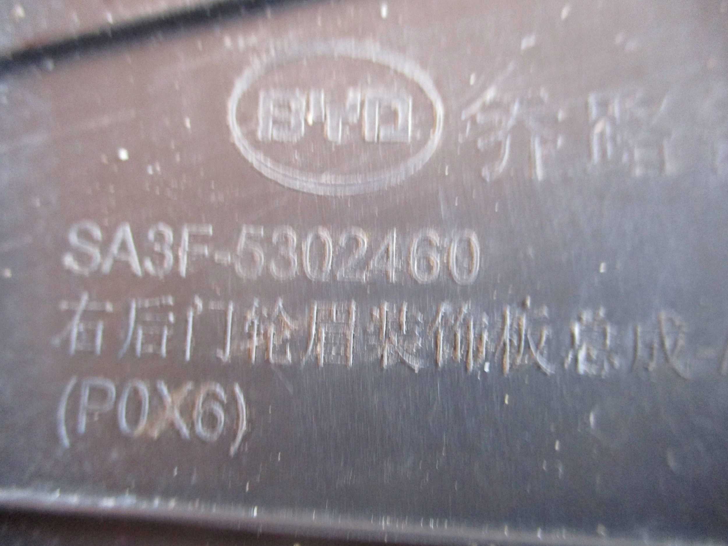 moulding cap PRAWYCH door TYLNYCH BYD SEAL U