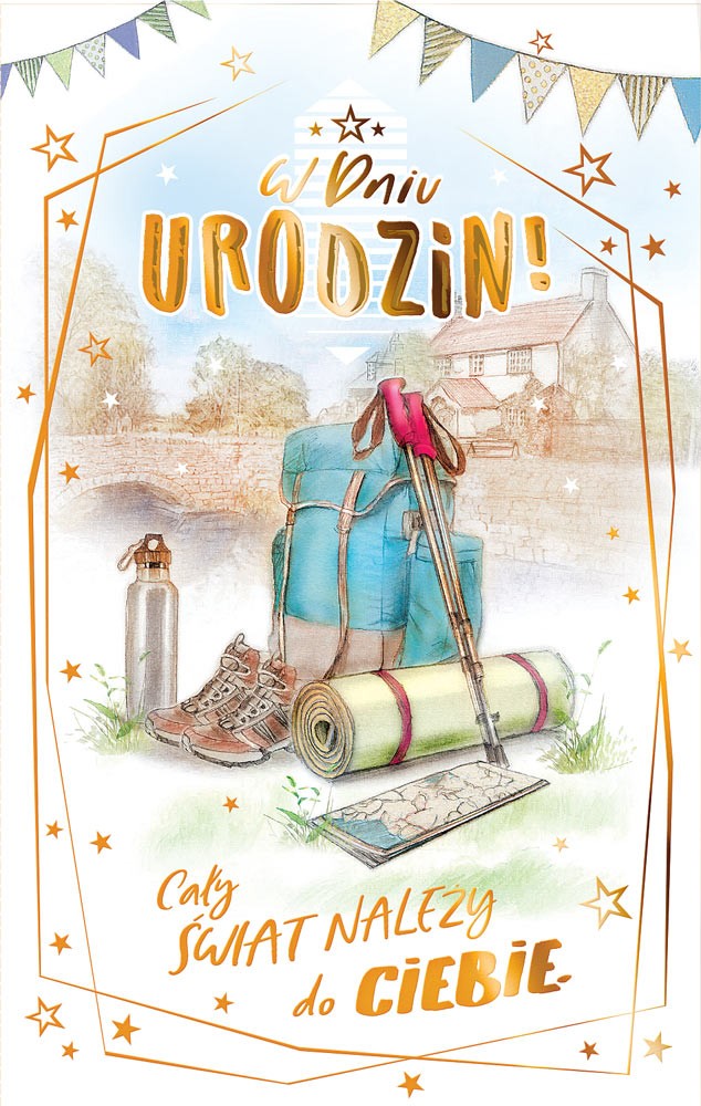 

Kartka na urodziny dla Podróżnika Turysty lux ICG9
