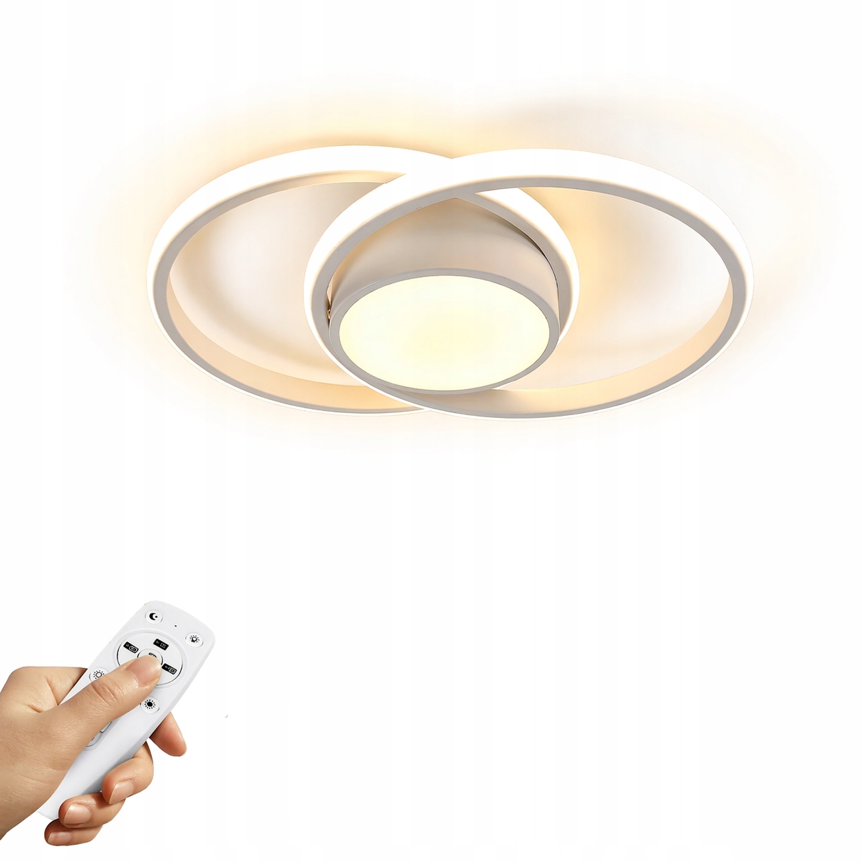 Led stropní závěsné svítidlo bílé kulaté moderní s dálkovým ovládáním do obývacího pokoje 40W