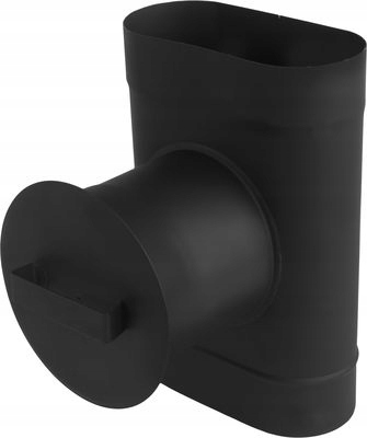 Černá čistící krytka ovál komína 120/220 2 mm