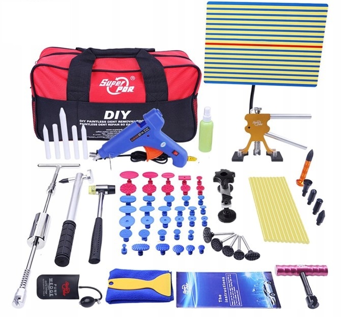 Sada Pdr 104 XXL prvků pro odstraňování promáčklin Puller Kladivo Podbíječky