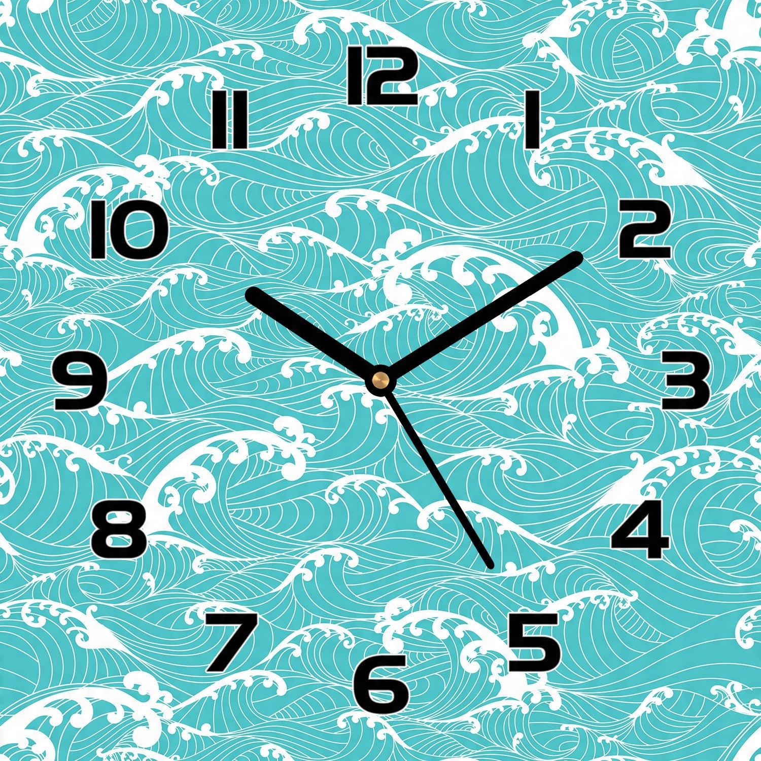 

Zegar na szkle Fale oceanu azjatycki obrazek 30x30