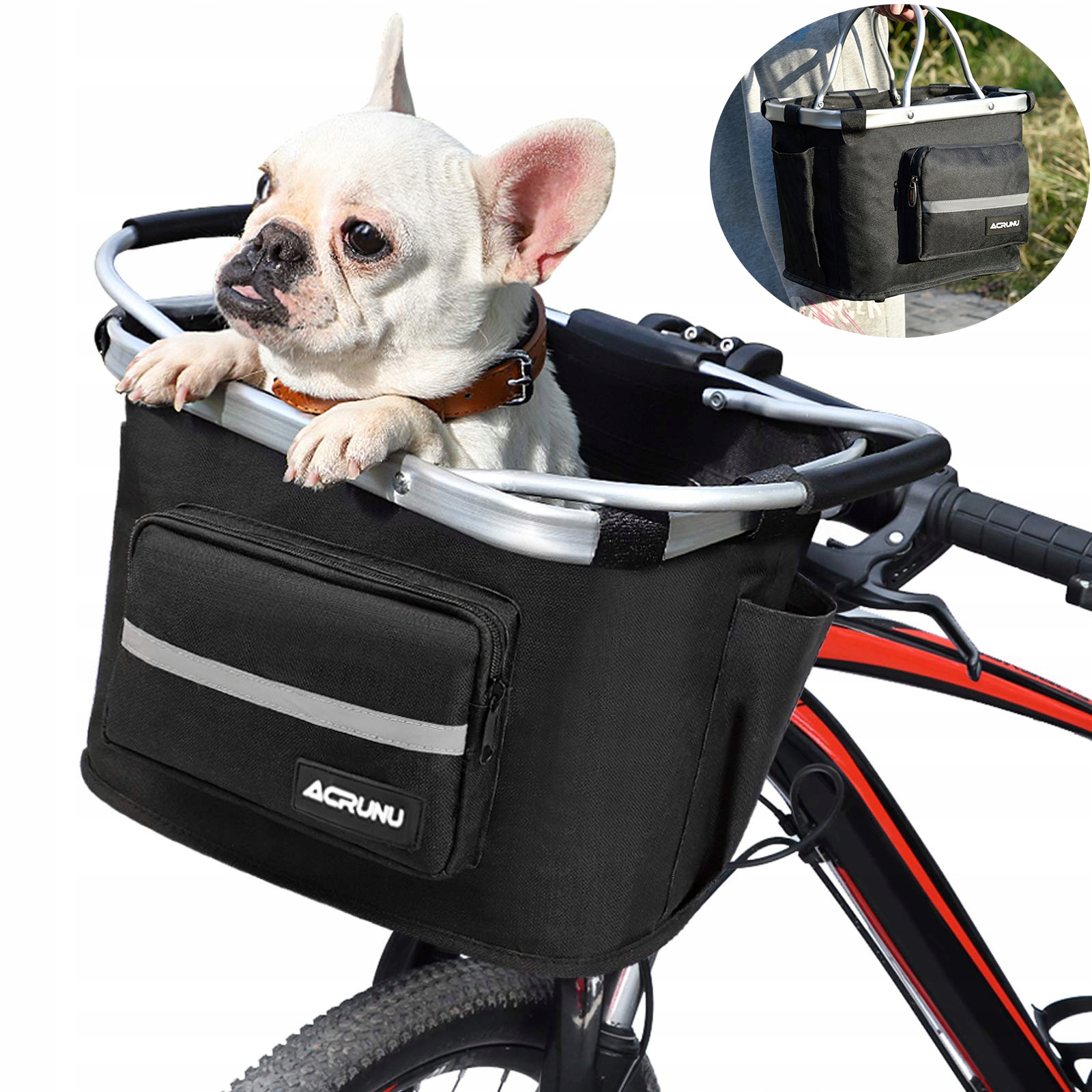 Koszyk Na Rower Kierownicę Kosz Rowerowy Do Roweru Wpinany Torba Uchwyt