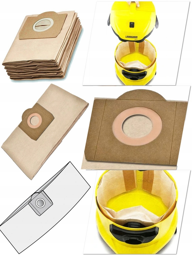 WORKI DO ODKURZACZA KARCHER WD3 MV SE4001 + FILTRY Kod producenta IZ-R4 x5, HF314 x2