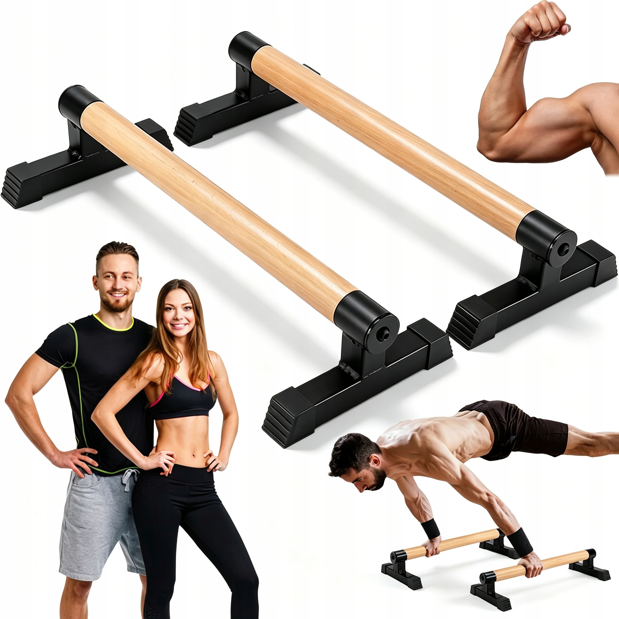Stojak Treningowy Nośność 200KG Antypoślizgowy Pompki Trening Klatki Barków