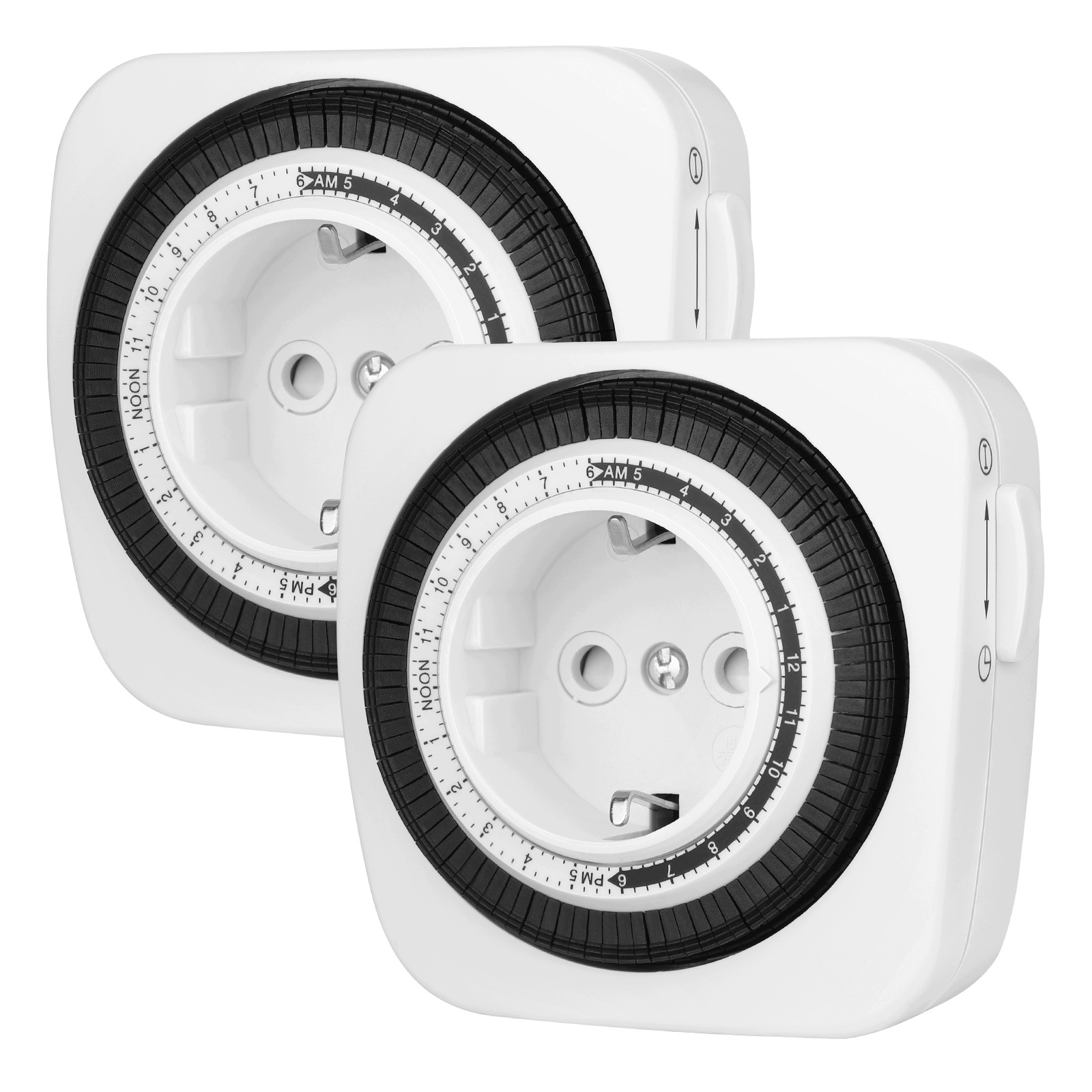 Gniazdo z wyłącznikiem czasowym mechanicznym Dewenwils, Timer 96 Segmentów, 16A/3680W, Zestaw 2 szt.