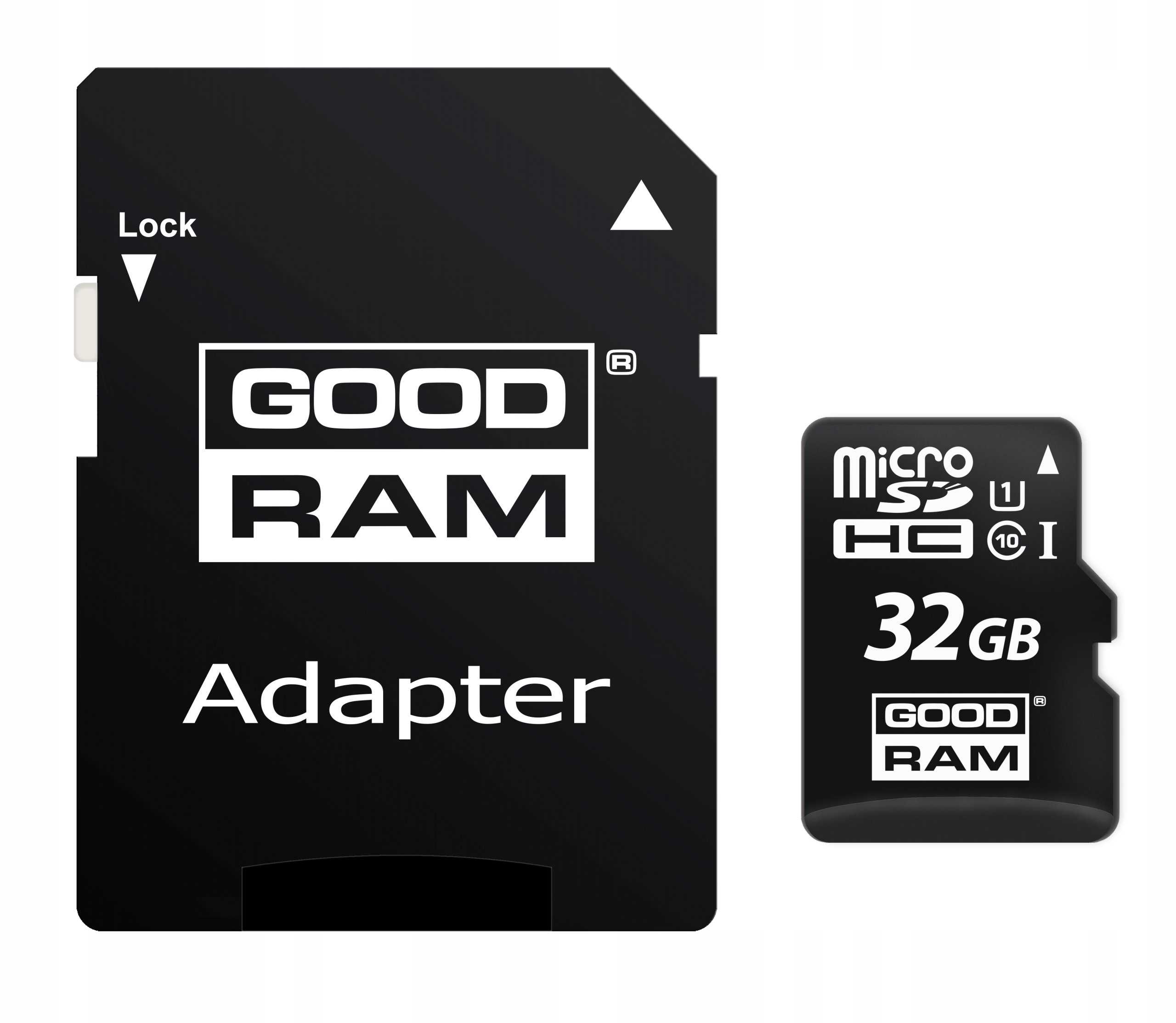 KARTA PAMIĘCI GOODRAM microSD 32GB CLASS10+ADAPTER Klasy prędkości U1
