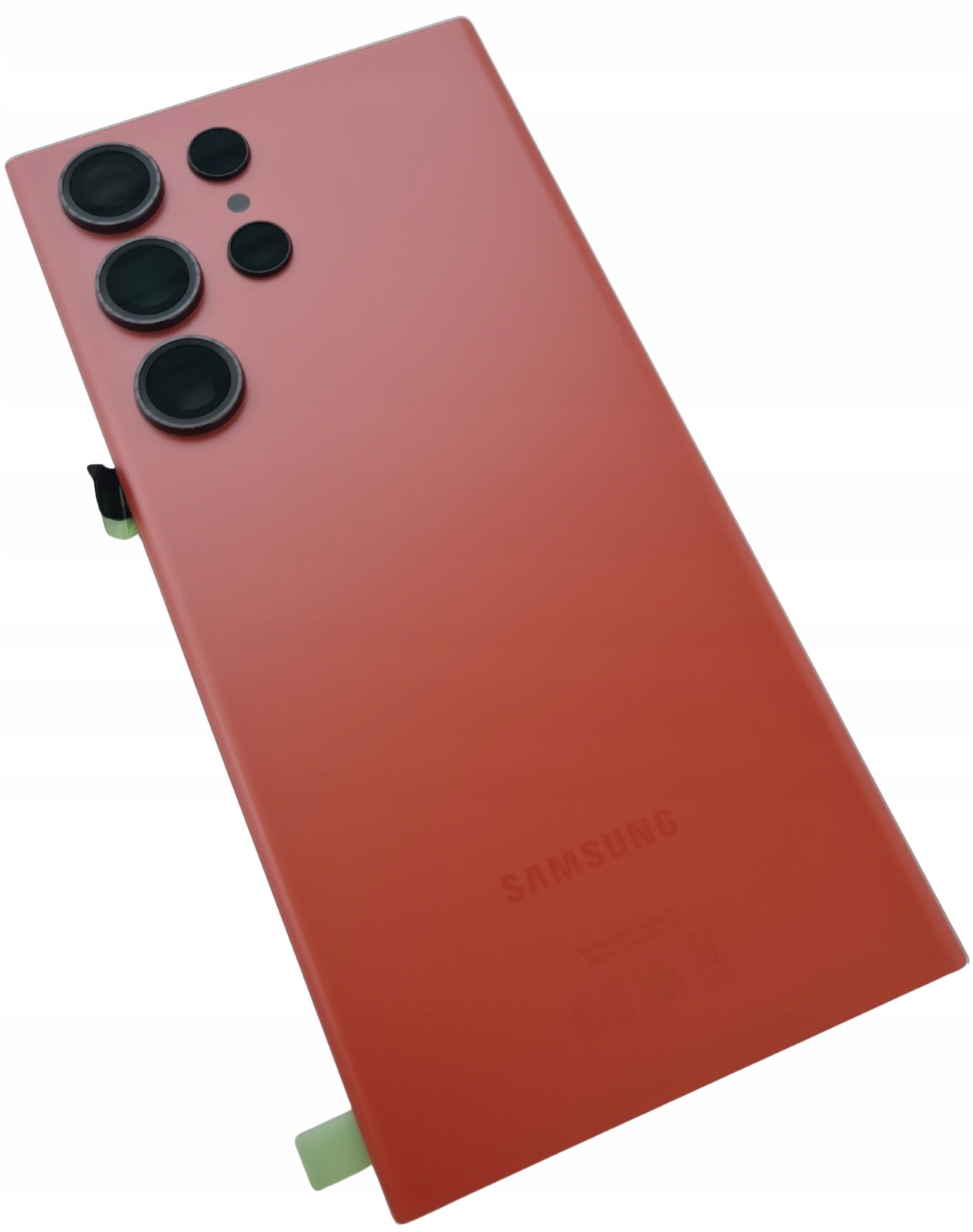 Org Klapka Originálna zadná kryt pre Samsung Galaxy S23 Ultra S918 červená