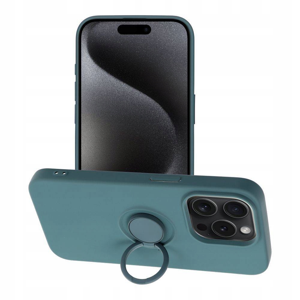 Etui Silicone Ring Do Iphone 15 Pro Zielony